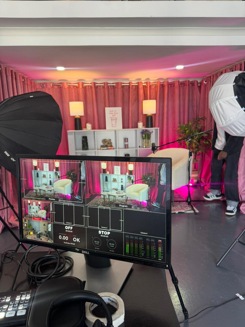 Director monitor studio setup